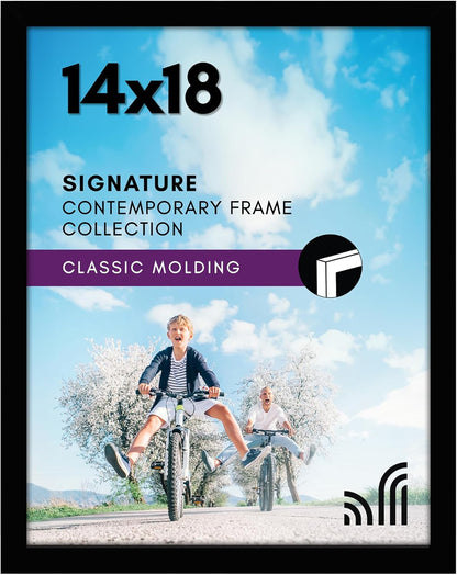 Americanflat 12x18 Poster Frame with Shatter-Resistant Glass - Signature Collection - Gallery-Style Frames Made of Engineered Wood - Photo Frame for Wall Display - Black - Colors B