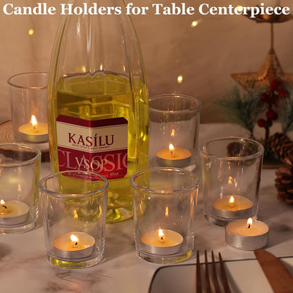 Letine 36-Pack Votive Candle Holders - Clear Glass Tea Light Holders - Glass Votive Candle Holder Bulk for Wedding Centerpieces/Home Table Decor/Propose/Christmas and Spring Party Decor