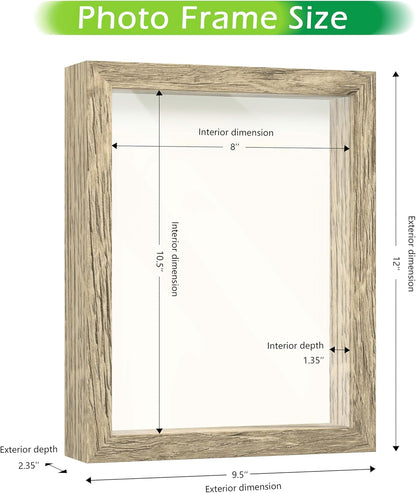 FrameWorks 11” x 14” Dark Oak Wooden Shadow Box Frame – Display Case with Soft Felt Back, Memory Box with Tempered Glass, Display Box with Elegant White Ball Push Pins, Wooden Flower Box
