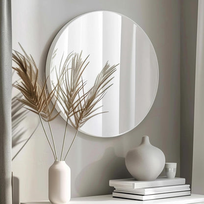 Sunniry Black Round Mirror, Round Mirror 24 inch, Black Circle Mirrors Matte Metal Frame, Wall Mounted Mirrors for Living Room, Bathroom, Wall, Entryway.