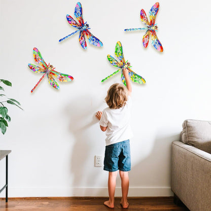 SUNREEK Metal Dragonfly Wall Decor, 9 Inches Dragonfly Outdoor Wall Art for Fence Garden Yard Patio Decorations