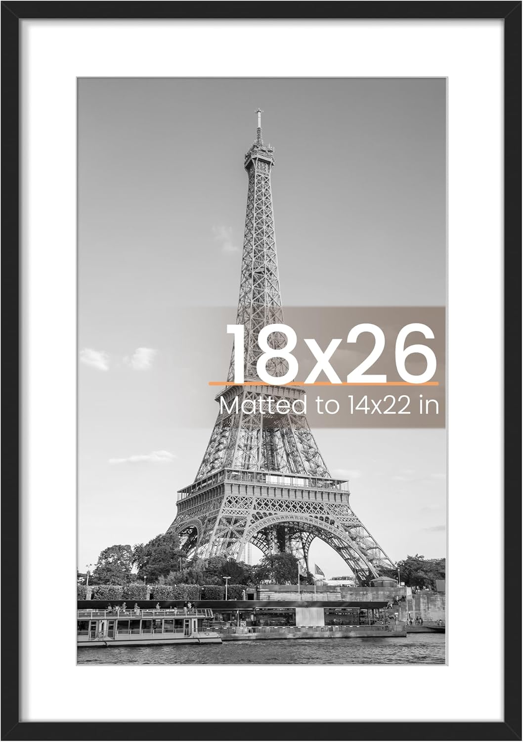 upsimples 8x10 Picture Frame, Display Pictures 5x7 with Mat or 8x10 Without Mat, Wall Hanging Photo Frame, Black, 1 Pack - Colors A