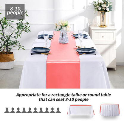 SiinvdaBZX 4 Pcs Royal Blue Satin Table Runner 12 x 108 inches Long, Bright Smooth Satin Wedding Table Runner Decorations for Birthday Parties, Buffet, Banquets, Graduations, Engagements