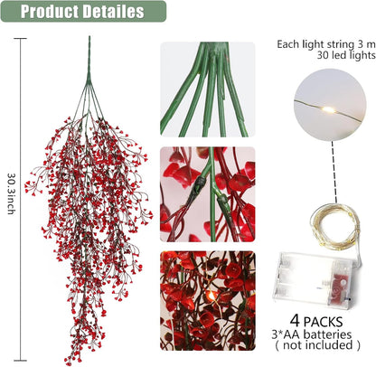 RECUTMS Fake Hanging Plants Artificial Ferns for Outdoor Hanging Faux Plants Vine Ivy Faux Fern Hanging Vines Wall Plants for Home Garden Party Wedding Decor (White 4P)