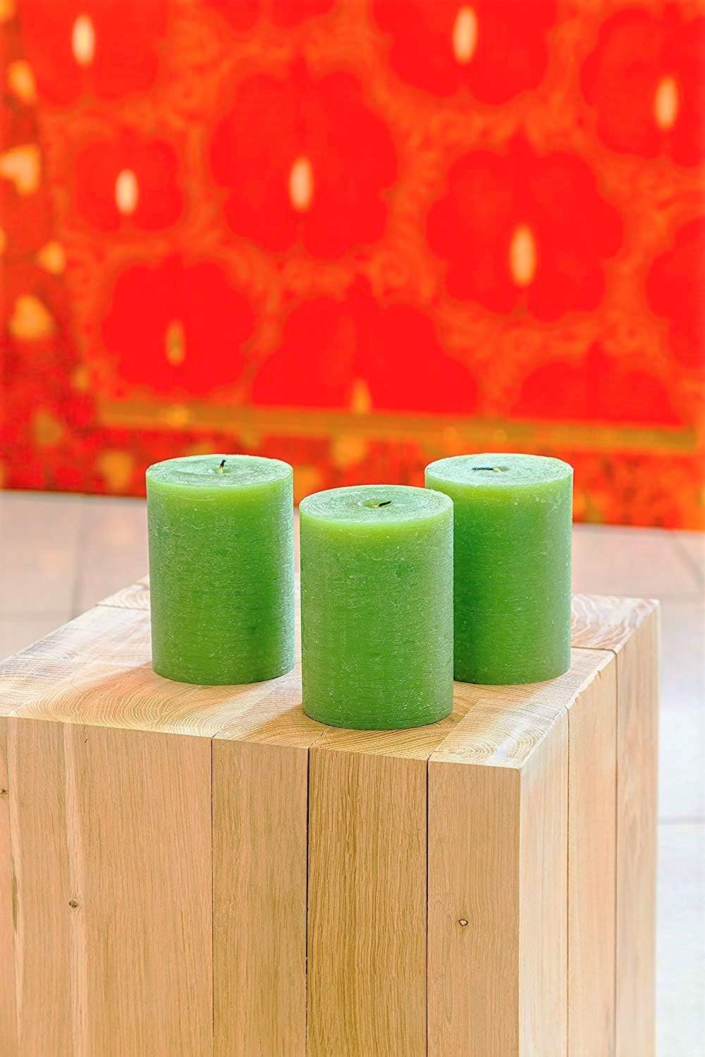 Melt Candle Pillar Candles, 3 Pack - Unscented Candles for Home, Church, Weddings, & More - 3" x 4", Ivory