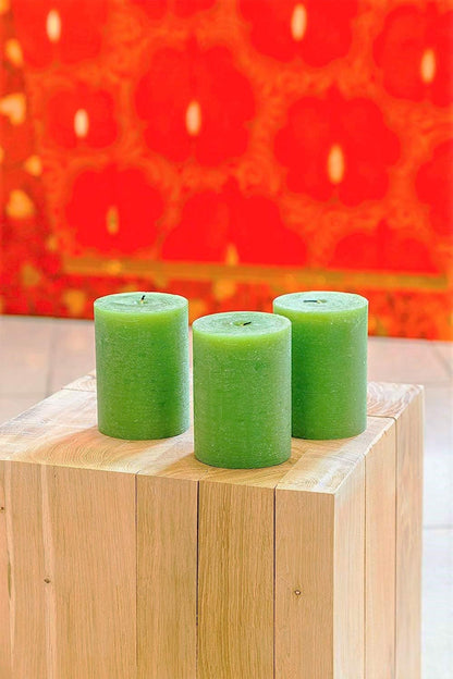 Melt Candle Pillar Candles, 3 Pack - Unscented Candles for Home, Church, Weddings, & More - 3" x 4", Ivory