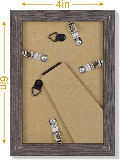 Vittanly 8x10 Picture Frames Set of 9, Shatter Resistant Plexiglass, Display 5x7 Pictures with Mat or 8x10 without Mat, Photo Frames for Wall or Tabletop, Engineered Wood, Black - Colors B