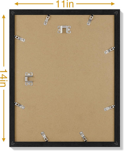 Vittanly 8x10 Picture Frames Set of 9, Shatter Resistant Plexiglass, Display 5x7 Pictures with Mat or 8x10 without Mat, Photo Frames for Wall or Tabletop, Engineered Wood, Black - Colors B