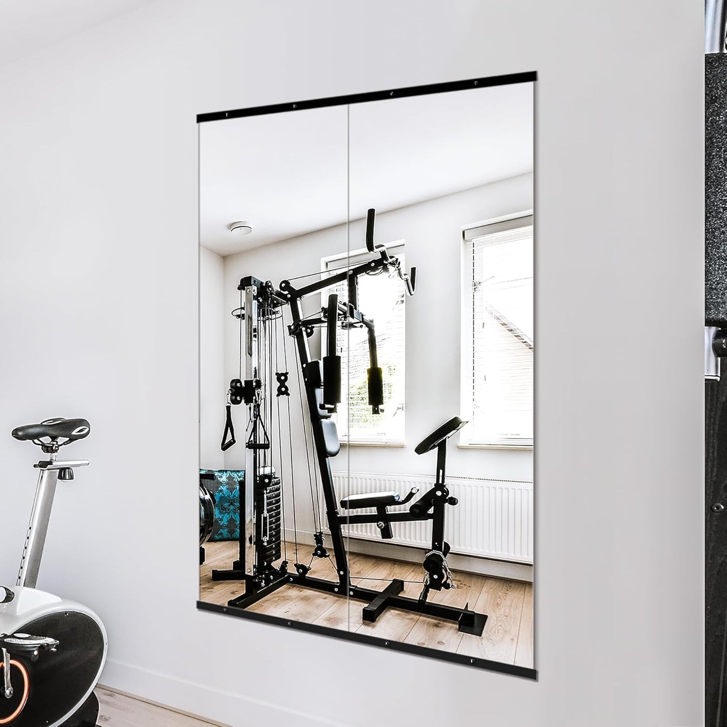 TRAHOME Full Length Floor Mirror 56"x15", Standing Mirror with Aluminum Frame, Large Body Mirror for Bedroom, Living Room and Bathroom, Black