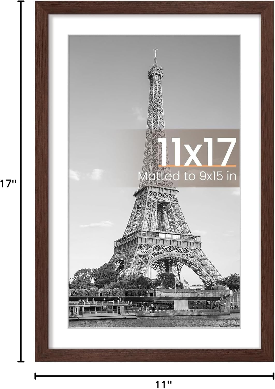 upsimples 8x10 Picture Frame, Display Pictures 5x7 with Mat or 8x10 Without Mat, Wall Hanging Photo Frame, Black, 1 Pack - Colors B