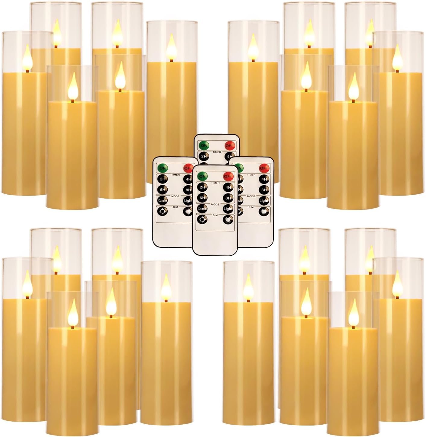 48- Pack of 3 Sizes of LED Flameless Candles.This Candle is Suitable for café, Fancy Restaurant, Bookstore and Other Scenes to Create a Relaxing and Romantic Atmosphere.