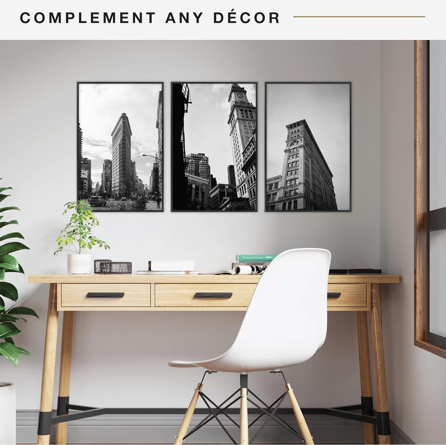 MCS Original Poster Frame 24x36 Black Lightweight Vertical & Horizontal Wall Hanging Large Picture Frame for Posters, Art Prints & Gallery Wall (6-Pack)