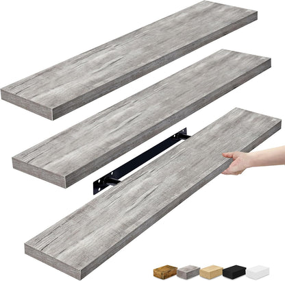 Sorbus Floating Shelves for Wall - 48 Inch Long Bathroom Shelves, Wall Decor for Bedroom, Kitchen, Living Room & Book Storage - Mounted Floating Shelf with Invisible Brackets (Maple Wood, 2 Pack)