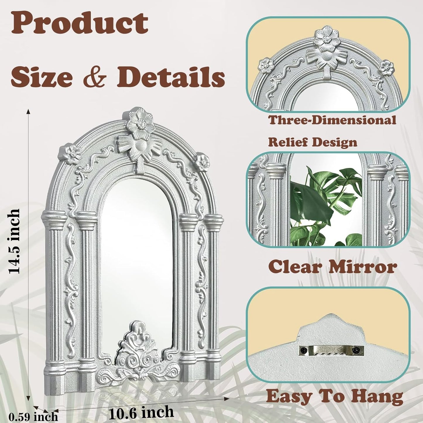 ZEXUIRU 4 Set. Rustic Wall Mirrors for Bedroom Bathroom Living Room Entryway Wood Farmhouse Square Easy to Hang Framed Decorative Accent Hanging Wall-Mounted Mirror Set for Living Room - Black
