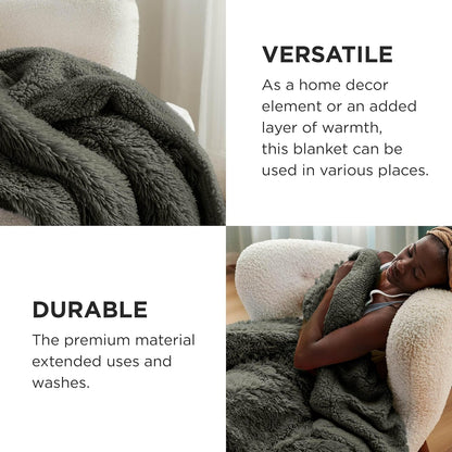 Bedsure GentleSoft Fluffy Fuzzy Faux Fur Throw Blanket for Couch, Soft Sherpa Fleece Cozy Gifts for Women, Plush Bed Blanket Room Decor for Men, Thick Warm Minky Teen Gifts Winter Bedding