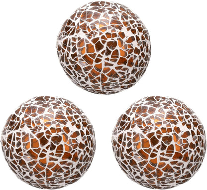 uxcell 3Pcs Decorative Glass Balls 2.36 Inch Orbs Centerpiece Balls Mosaic Glass Ball Sphere for Decor Bowls Vases Dining Table Party, Dark Blue