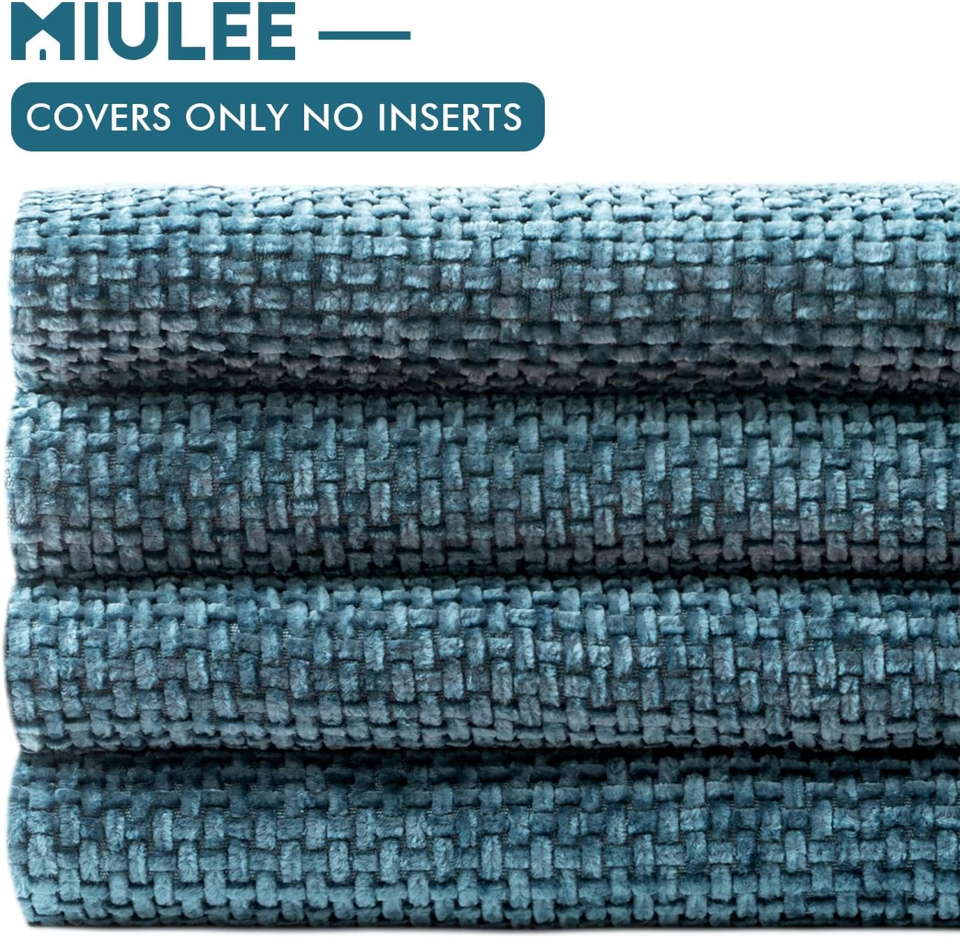 MIULEE Pack of 4 Couch Throw Pillow Covers 18x18 Inch Neutral Soft Decorative Chenille Pillow Covers Farmhouse Boho Cushion Covers for Mid Century Modern Spring Home Decor Sofa Bedroom Living Room