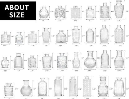 CEWOR Glass Bud Vases in Bulk, Set of 64 Small Vases for Centerpieces, Flower Vases for Flowers in Bulk for Rustic Wedding Home Table Decorations