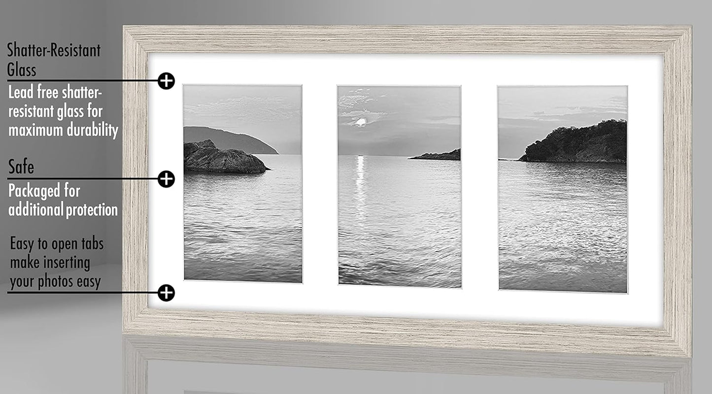 Americanflat 4x6 Collage Picture Frame with Shatter-Resistant Glass - Fits Five 4x6 Photos or Use as One 11x14 Picture Frame - Signature Collection - Collage Frames for Wall Display - Black