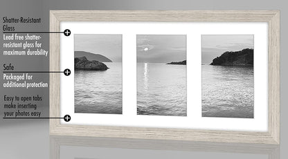 Americanflat 4x6 Collage Picture Frame with Shatter-Resistant Glass - Fits Five 4x6 Photos or Use as One 11x14 Picture Frame - Signature Collection - Collage Frames for Wall Display - Black