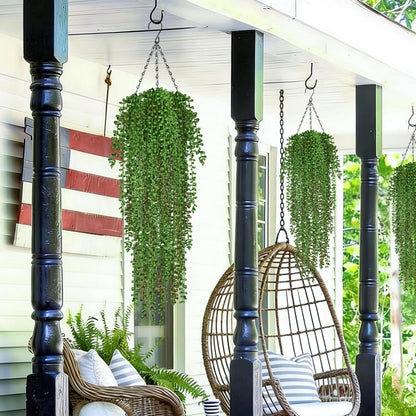 Waipfaru 4Pcs Fake Hanging Plants 2.7ft Fake Plants Eucalyptus Leaves UV Resistant Fake Vines Ivy Artificial Plants Outdoor Faux Plants Indoor Bedroom Living Room Boho Wall Porch Shelf Decor