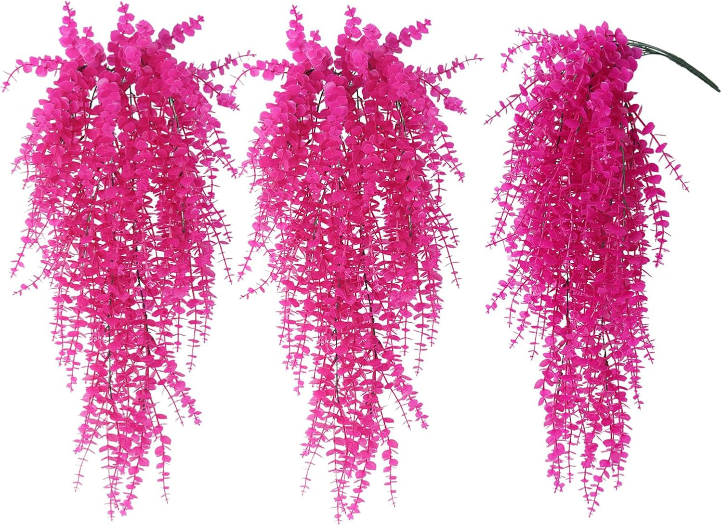 RECUTMS Artificial Hanging Plants Fake Hanging Plant Faux Eucalyptus Leaf Greenery Vine Outdoor UV Resistant Plastic Plants Home Garden Wedding Party Indoor Outdoor Decorations(White)