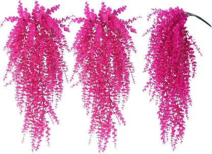 RECUTMS Artificial Hanging Plants Fake Hanging Plant Faux Eucalyptus Leaf Greenery Vine Outdoor UV Resistant Plastic Plants Home Garden Wedding Party Indoor Outdoor Decorations(White)