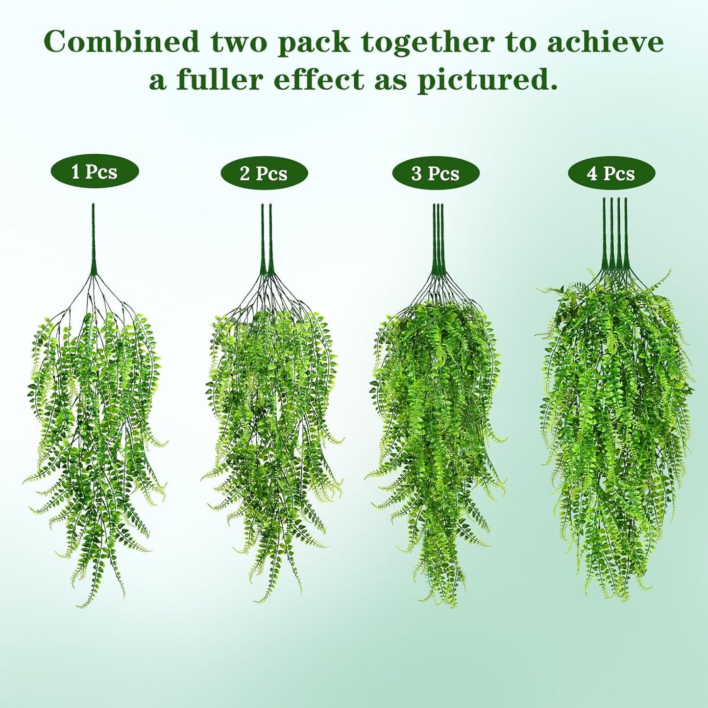 Waipfaru 4Pcs Fake Hanging Plants 2.7ft Fake Plants Eucalyptus Leaves UV Resistant Fake Vines Ivy Artificial Plants Outdoor Faux Plants Indoor Bedroom Living Room Boho Wall Porch Shelf Decor