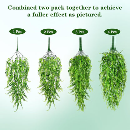 Waipfaru 4Pcs Fake Hanging Plants 2.7ft Fake Plants Eucalyptus Leaves UV Resistant Fake Vines Ivy Artificial Plants Outdoor Faux Plants Indoor Bedroom Living Room Boho Wall Porch Shelf Decor