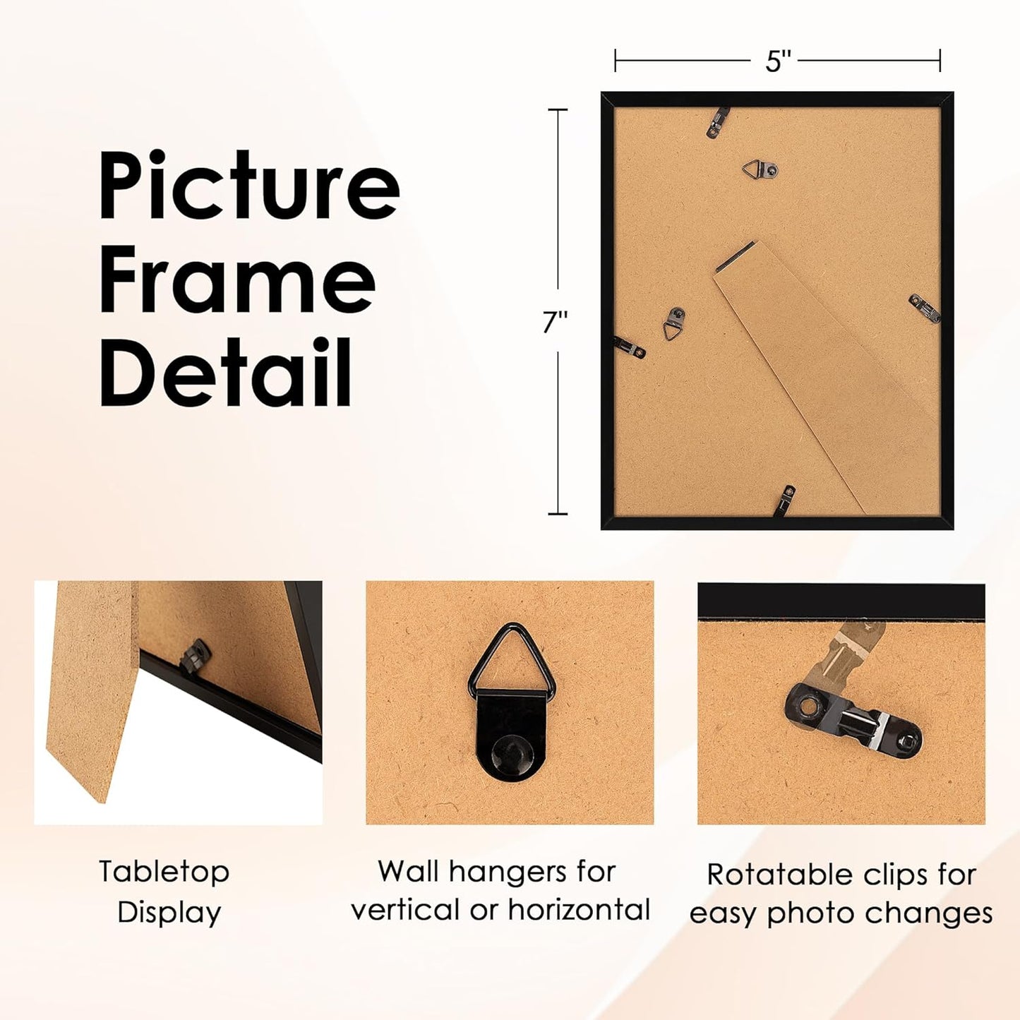 FIXSMITH 10 Pack Picture Frames Collage Wall Decor for Mounting or Tabletop Display, Gallery Wall Frame Set with Two 8x10 Black Frames, Four 5x7 Frames and Four 4x6 Frames, Multi-Pack Photo Frame Set