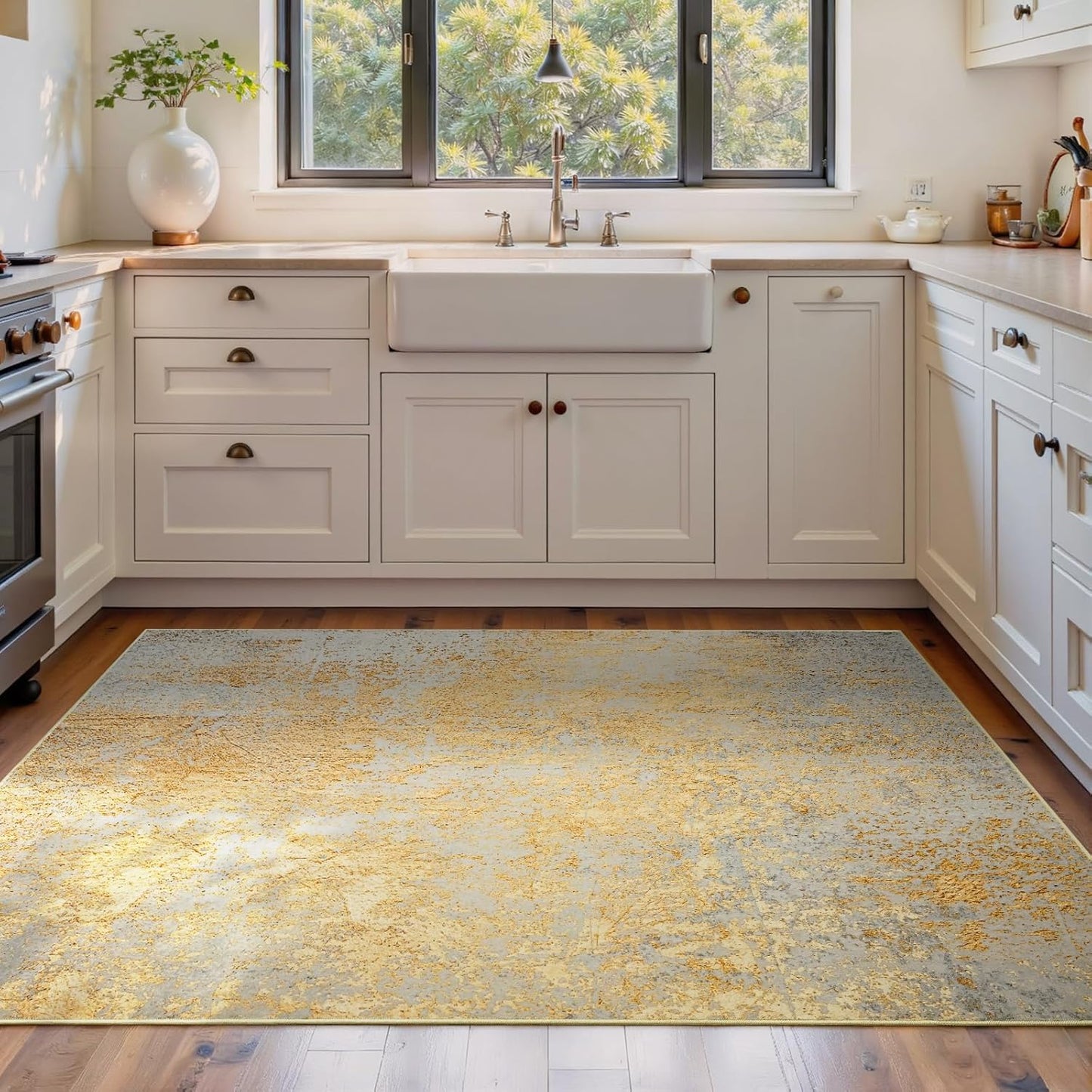 Ompaa 2x6 Rug Runners for Hallways Kitchen Runner Rug Non Slip Washable Grey Long Runner Rugs with Rubber Backing Soft Abstract Carpet Runner for Hallways, Kitchen, Bedroom, Bathroom, Entryway - Colors B
