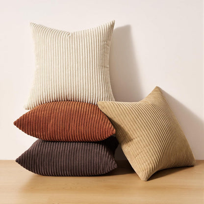 Topfinel Decorative Throw Pillow Covers Cushion Cases, Set of 4 Soft Velvet Modern Double-Sided Designs, Mix and Match for Boho Farmhouse Fall Home Decor (18x18 inch, Orange/Teal)