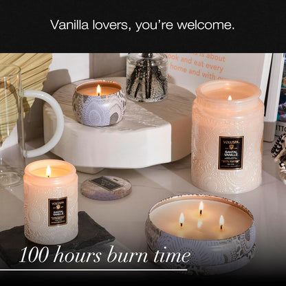 Voluspa Baltic Amber Candle, 18 oz, Coconut Wax Blend, Scented Candles for Home, 100 Hour Burn Time, Candle Jar