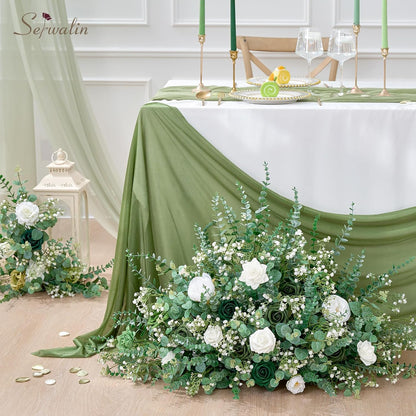 Serwalin 100 Pcs Mixed Artificial Eucalyptus Stems,Babys Breath Artificial Flowers Bulk with Faux Eucalyptus Leaves Greenery Stems for Wedding DIY Bouquets Floral Arrangement Home Decor