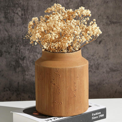 Rustic Vases for Home Decor. Ceramic Vase for Dining Table Decor. Terracotta Decorative Vase 6.1IN. ZSHLXM