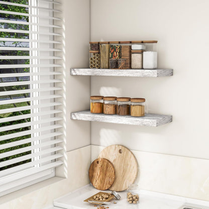 RICHFOCUS 72Inch Floating Shelves for Wall 2 Pack Shelves for Bedroom|Kitchen|Bathroom Wall Mounted Rustic Wood Floating Shelf with Invisible Brackets for Books|Storage|Decor, Rustic Brown