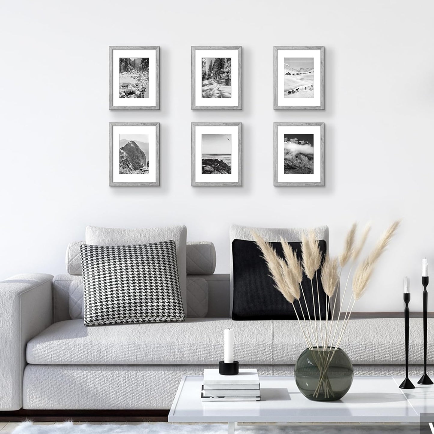 upsimples 8x10 Picture Frame, Display Pictures 5x7 with Mat or 8x10 Without Mat, Wall Hanging Photo Frame, Black, 1 Pack - Colors B