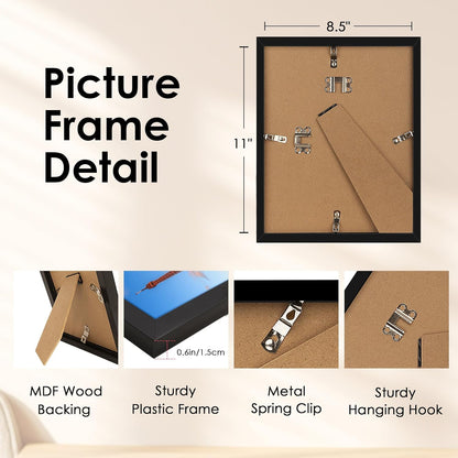 FIXSMITH 10 Pack Picture Frames Collage Wall Decor for Mounting or Tabletop Display, Gallery Wall Frame Set with Two 8x10 Black Frames, Four 5x7 Frames and Four 4x6 Frames, Multi-Pack Photo Frame Set
