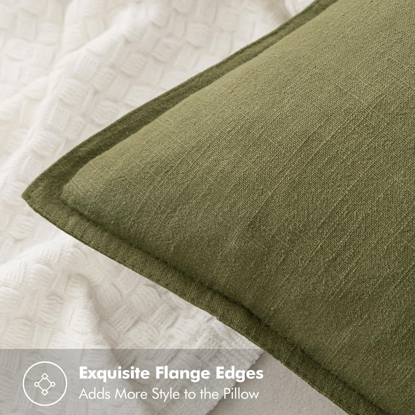 MIULEE Decorative Linen Euro Sham Pillow Covers 26x26 Cream White Boho Farmhouse Neutral Couch Throw Pillows for Bed Pack of 2 Accent Modern Pillowcase Sofa Livingroom Home Decor
