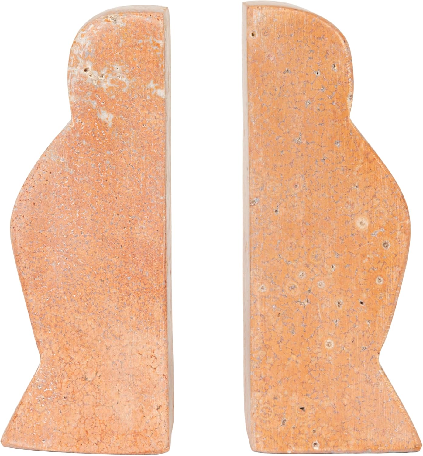 Creative Co-Op Decorative Travertine Wave Bookends, Natural, Set of 2