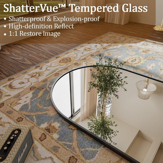 Koonmi 30"x71" Arched Full Length Mirror, Gold Large Floor Mirror with Aluminum Alloy Frame, Standing Hanging or Leaning Wall-Mounted Full Body Mirror for Living Room and Bedroom