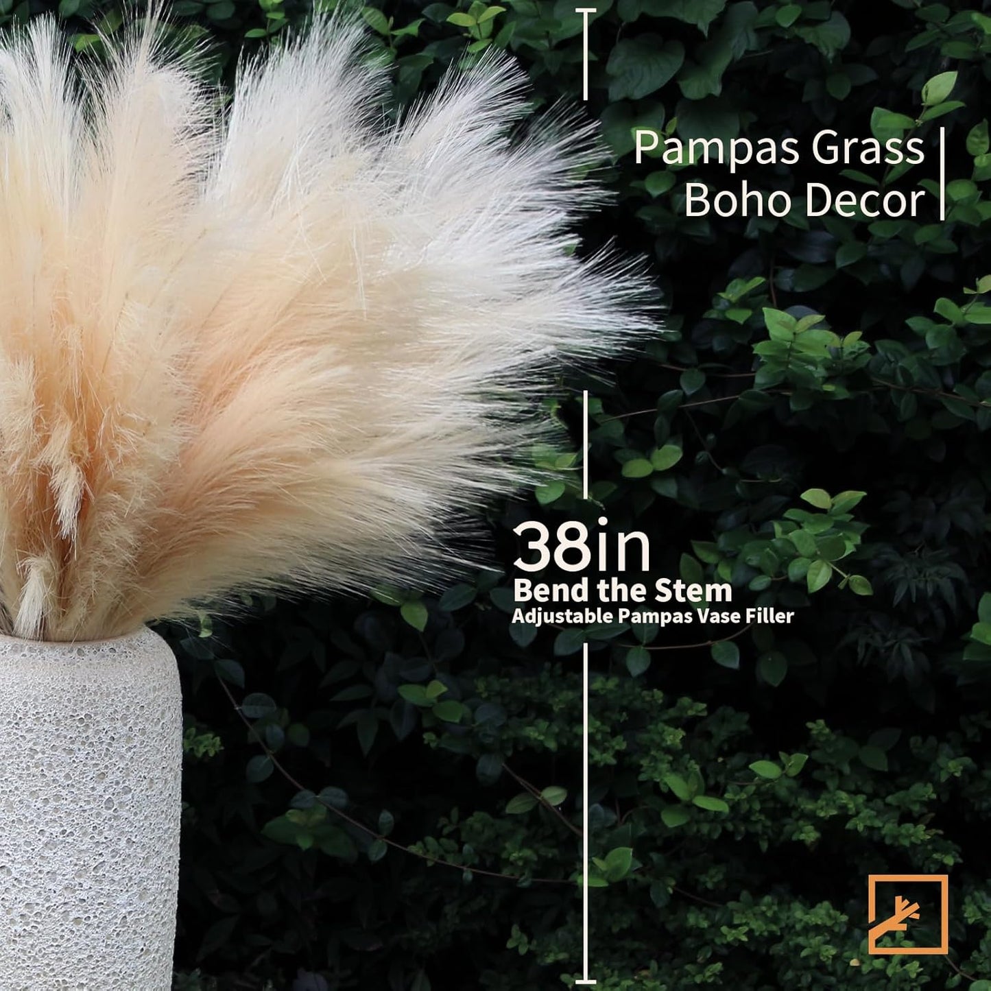 ZIFTY 7-Pcs 38"/3.1FT Faux Pampas Grass Large Tall Fluffy Artificial Fake Flower Bedroom Decor Boho Decor Bulrush Reed Grass for Vase Filler Farmhouse Home Wedding Decor (Beige Mixed)