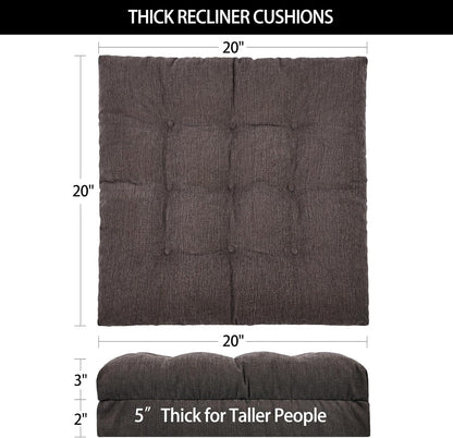 Recliner Cushions for Elderly, 20x20x5 Inch Thick Chair Cushion Patent Design Soft Tufted Dual Layer Booster Seat Cushions for Seniors Recliner Risers Taupe 1P