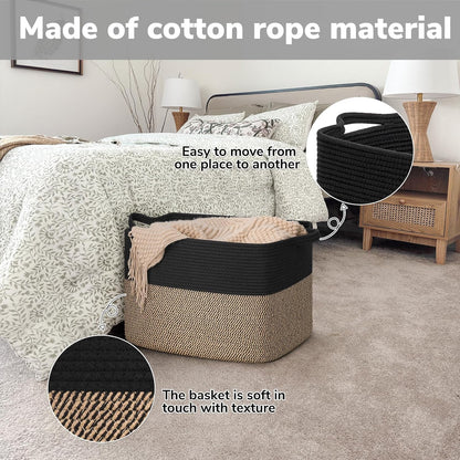 Goodpick Cube Storage Bins - Towel, Book, Cloth, Shoes, Closet Shelf Woven Baskets for Office, Baby Laundry, Toys, 13''x10''x9''