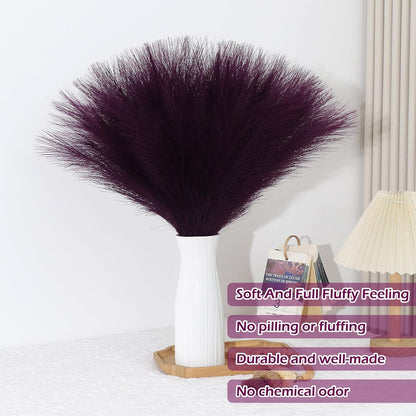 Pampas Grass Decor 30 Pcs 21.7 Inch Faux Brown Pampas Grass Bulk Artificial Dried Flowers Small Vase Filler Pompas Grass.