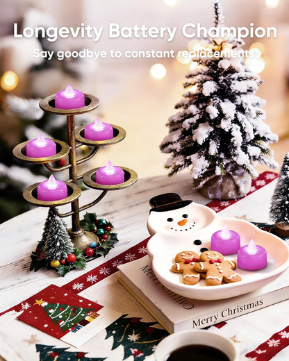 Amagic 12/24/50/100/150Pack Flameless LED Tea Lights Candles Battery Operated, Electric Fake Tealight Candles for Votive, Halloween, Christmas, Home Decor, Wedding, Table Decor (12Pack)
