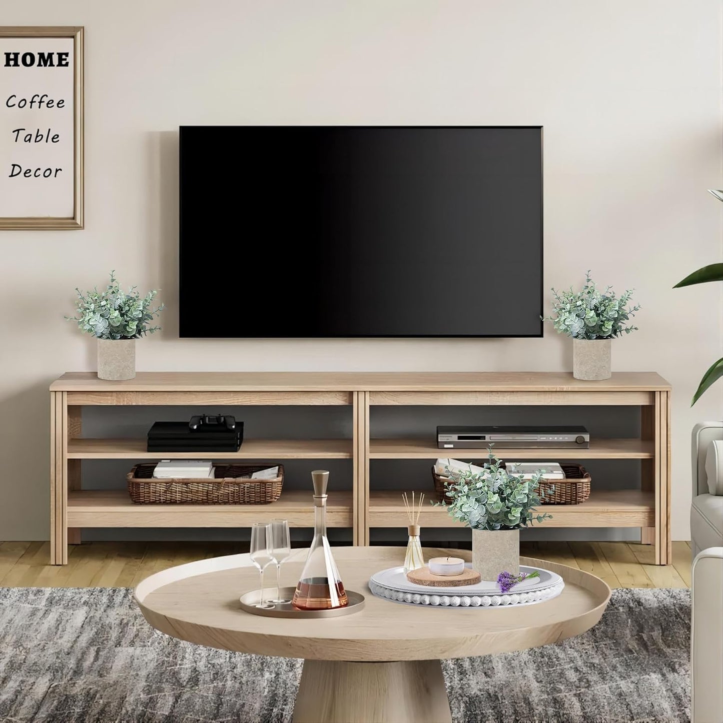 2 Pack Fake Plants Eucalyptus Small Potted Artificial Plants Indoor Greenery for Shelf Desk Home Bathroom Modern Farmhouse Living Room Coffee Table Decor