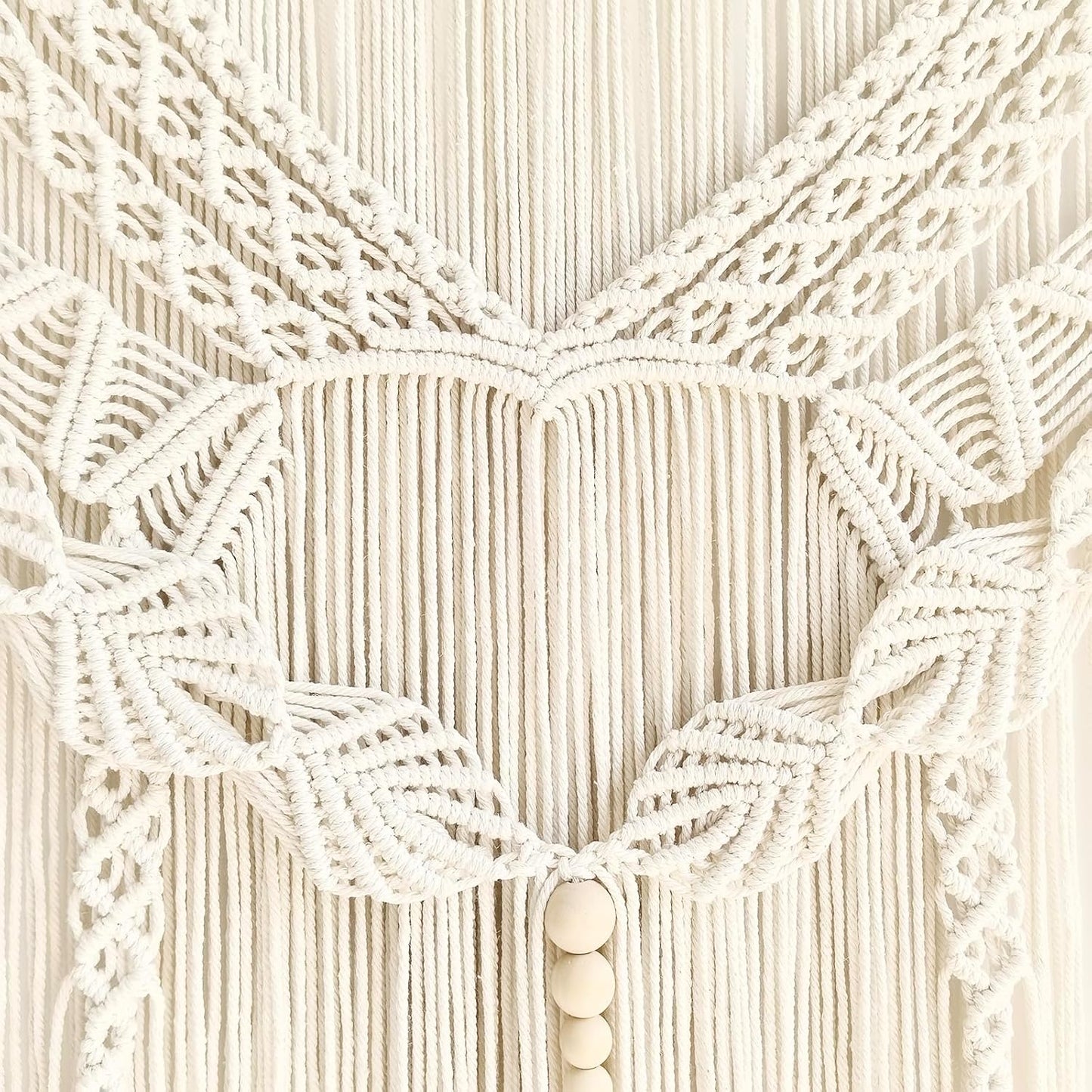 Achart Macrame Wall Hanging Large- Boho Wall Decor- large wall art- Wall Decor Living Room- Macrame Tapestry Boho Decor for Bedroom (Wooden Bead)