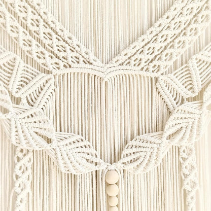 Achart Macrame Wall Hanging Large- Boho Wall Decor- large wall art- Wall Decor Living Room- Macrame Tapestry Boho Decor for Bedroom (Wooden Bead)