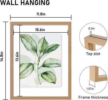 CORE ART 8x10 Floating Picture Frame,Double Plexglass Floating Frame for 5x7,4x6 Pictures,Wall or Tabletop Display,Black